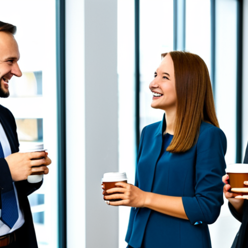 Coffee Break in a Modern Polish Office**

"A professional, fully clothed office worker in Poland, wearing modest business attire, enjoying a coffee break with colleagues in a bright, modern office. They are laughing and talking, fostering a friendly atmosphere. Safe for work. Perfect anatomy, correct proportions, natural pose, well-formed hands, proper finger count, natural body proportions, appropriate content, professional photography, high quality, family-friendly."

**