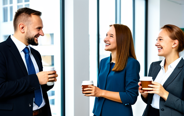 Coffee Break in a Modern Polish Office**

"A professional, fully clothed office worker in Poland, wearing modest business attire, enjoying a coffee break with colleagues in a bright, modern office. They are laughing and talking, fostering a friendly atmosphere. Safe for work. Perfect anatomy, correct proportions, natural pose, well-formed hands, proper finger count, natural body proportions, appropriate content, professional photography, high quality, family-friendly."

**